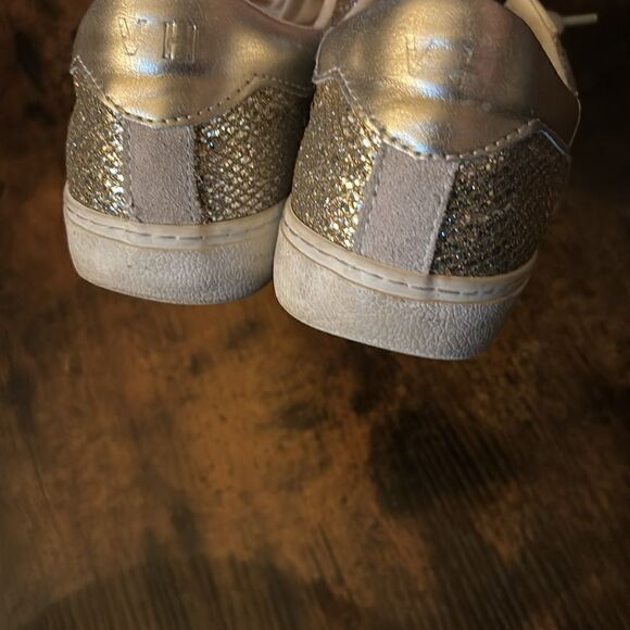 Vintage Havana April Gold Glitter Multi Suede Sneakers Size 7.5 - Picture 9 of 11